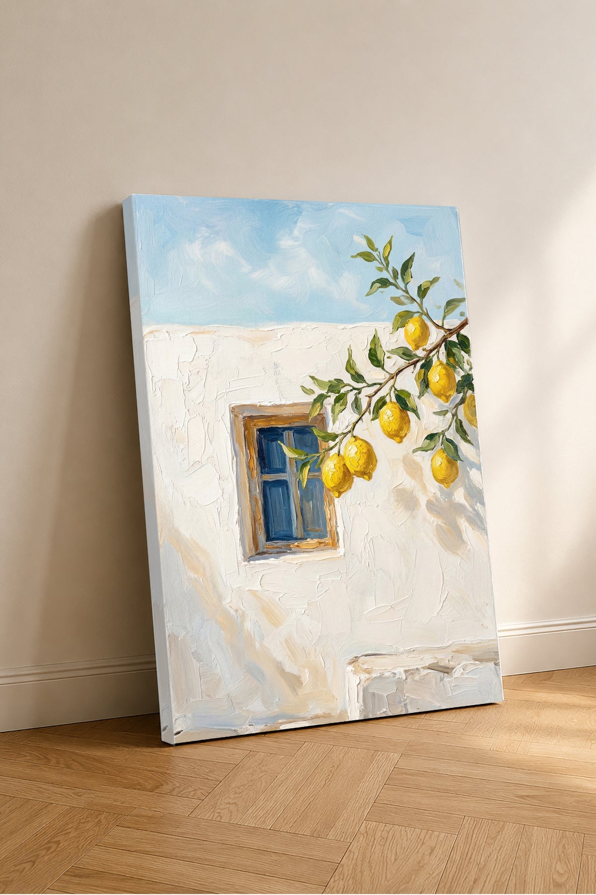 Esoriart 4'lü limonlu kanvas tablo seti - detay