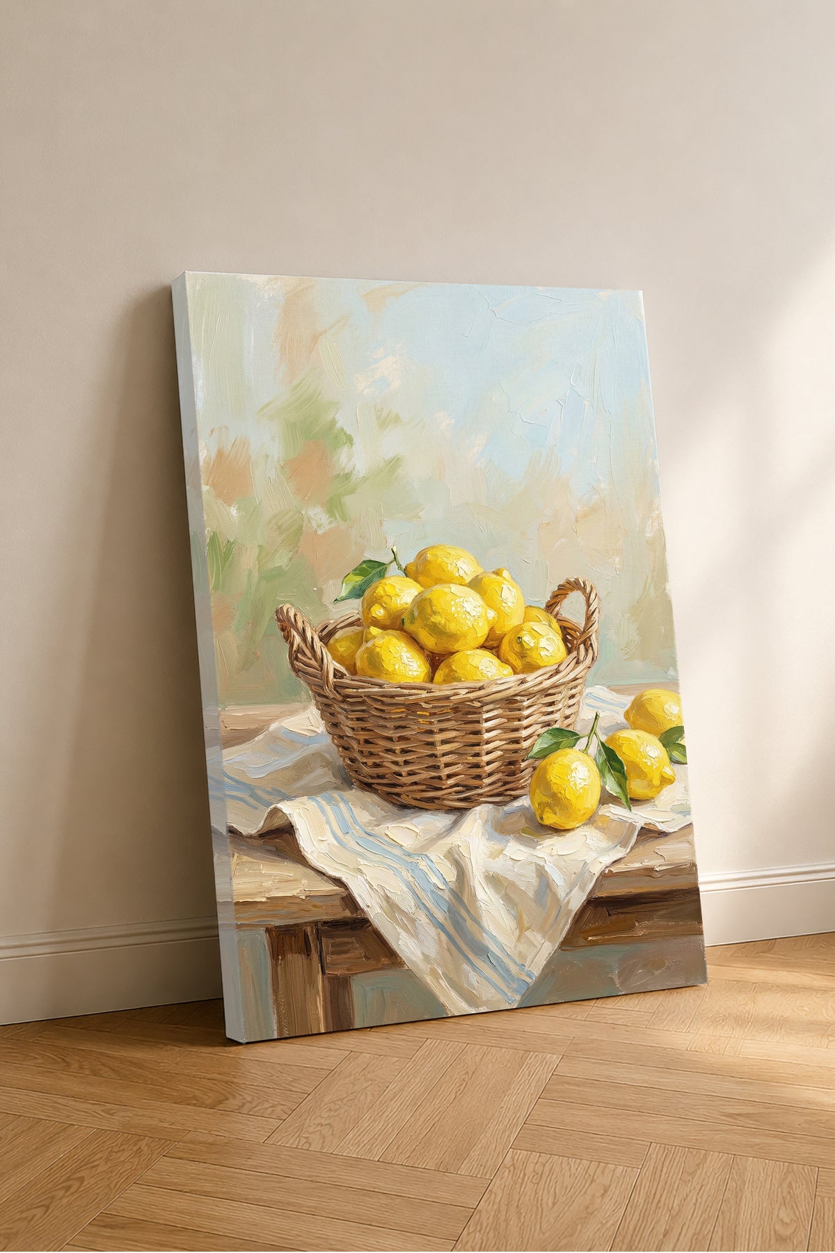 Esoriart 4'lü limonlu kanvas tablo seti - yaşam alanı 1