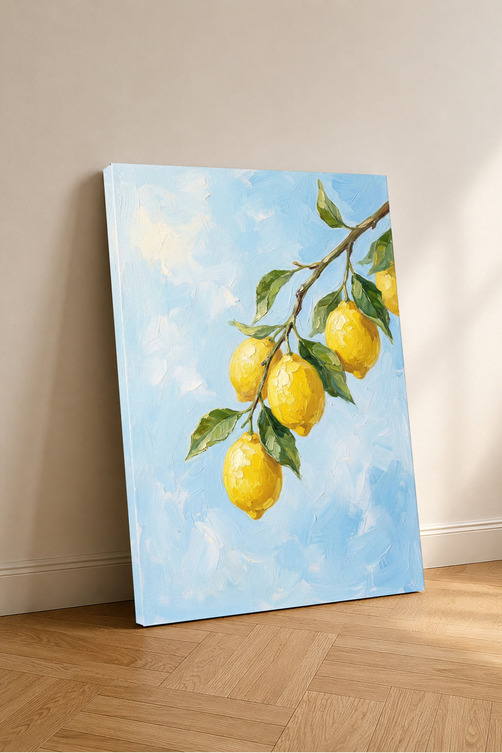 Esoriart 4'lü limonlu kanvas tablo seti - ölçü görünümü