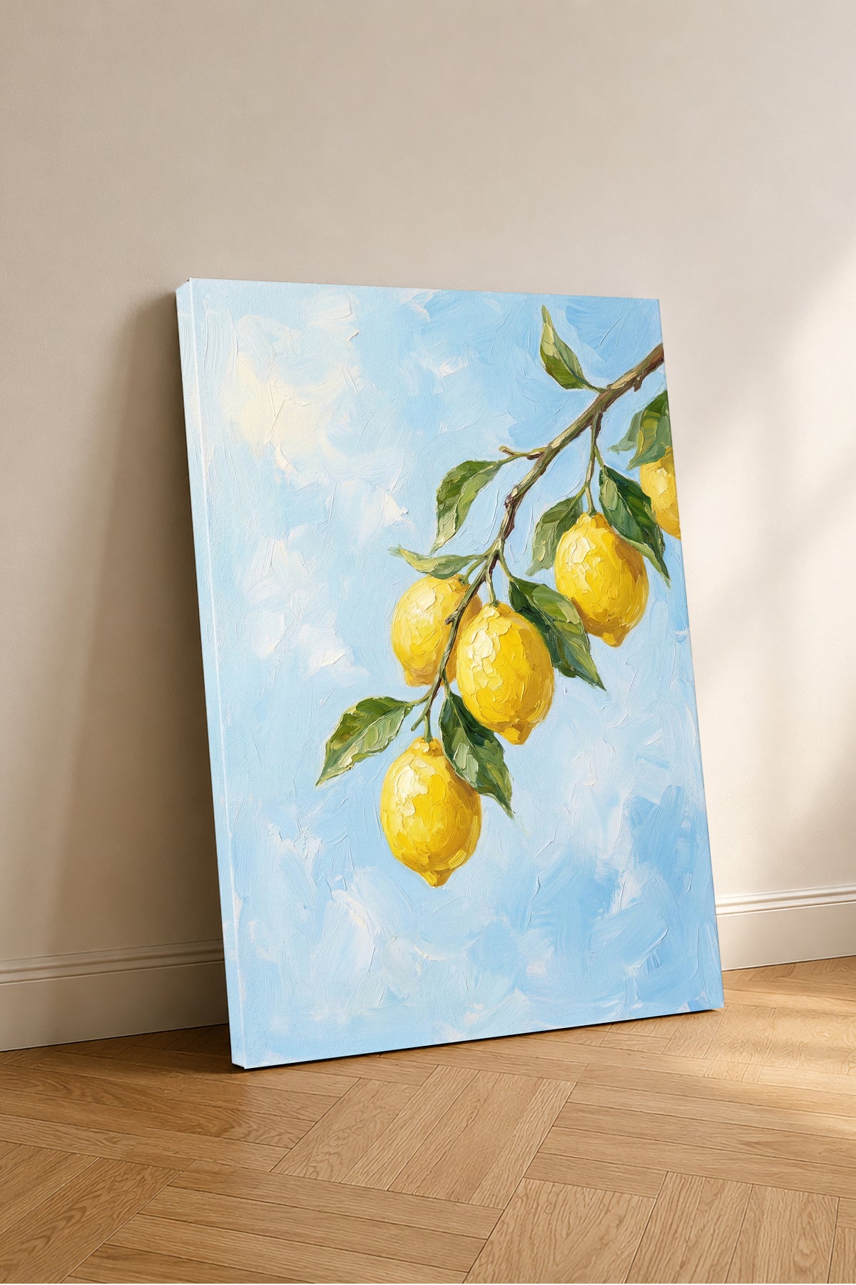 Esoriart 4'lü limonlu kanvas tablo seti - ölçü görünümü