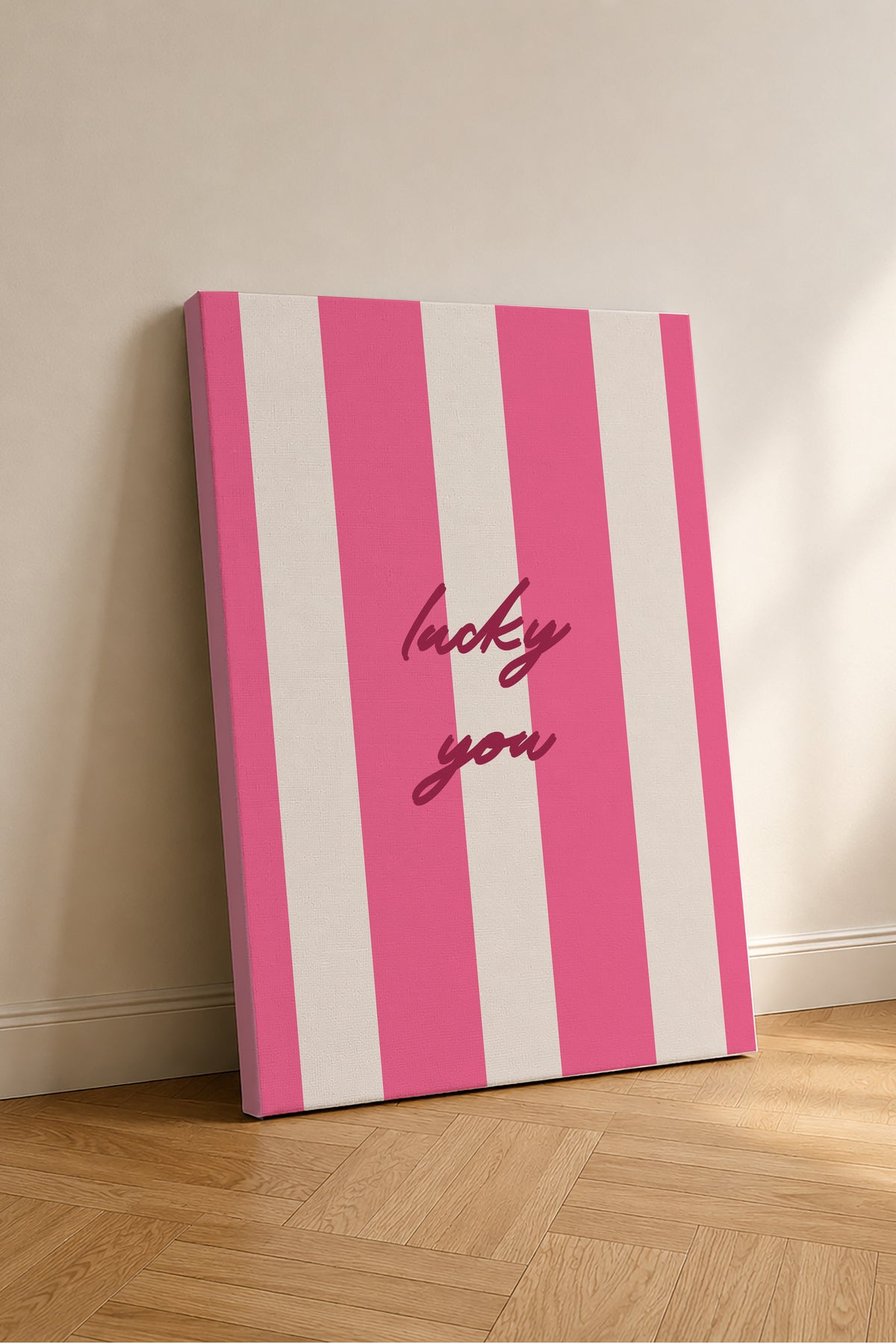 Esoriart Lucky You pembe kanvas tablo seti - yaşam alanı